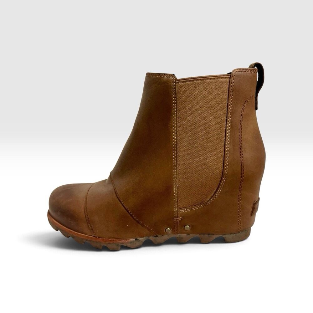 Sorel Joan Arctic Wedge Chelsea Boots Women’s 9.5 Brown Leather NL2334-286